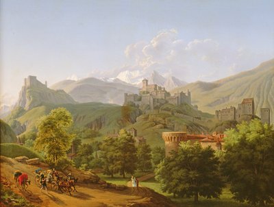 View of the town of Sion in Valais by Lancelot Théodore Turpin de Crissé de Crissé